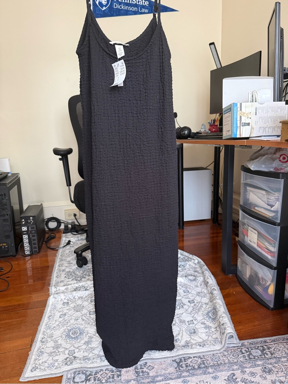 NWT H&M bodycon textured maxi dress / black / medium